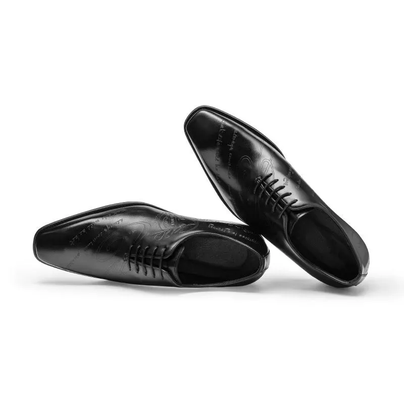 LuxeLeather Exotic Texture Oxford Dress Shoes