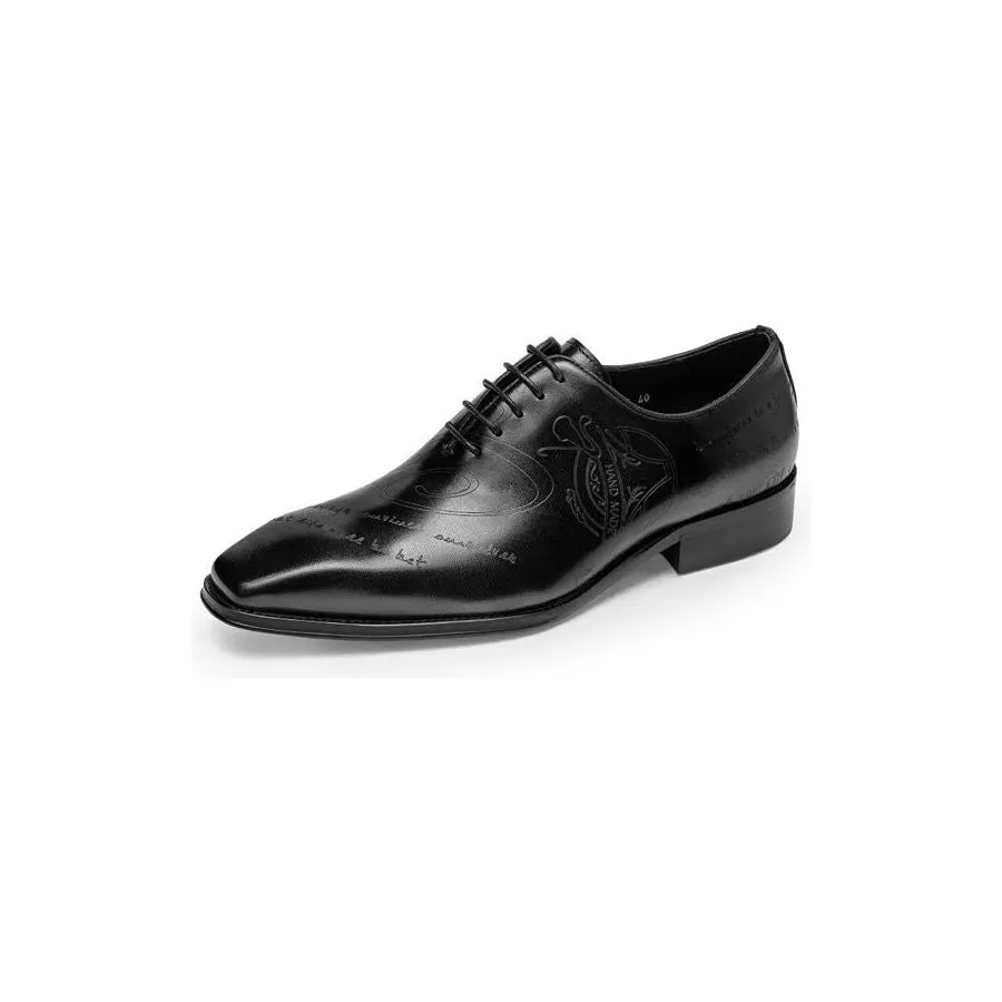 LuxeLeather Exotic Texture Oxford Dress Shoes