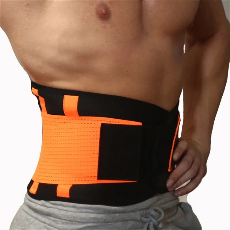 Men and Women Neoprene Lumbar Waist Support Unisex Exercise Weight Loss Burn Shaper Gym Fitness Belt, Size:XL(Rose)