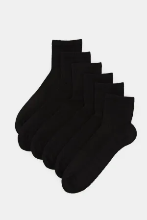 Men Black Plain Training Socks (3 Pairs)