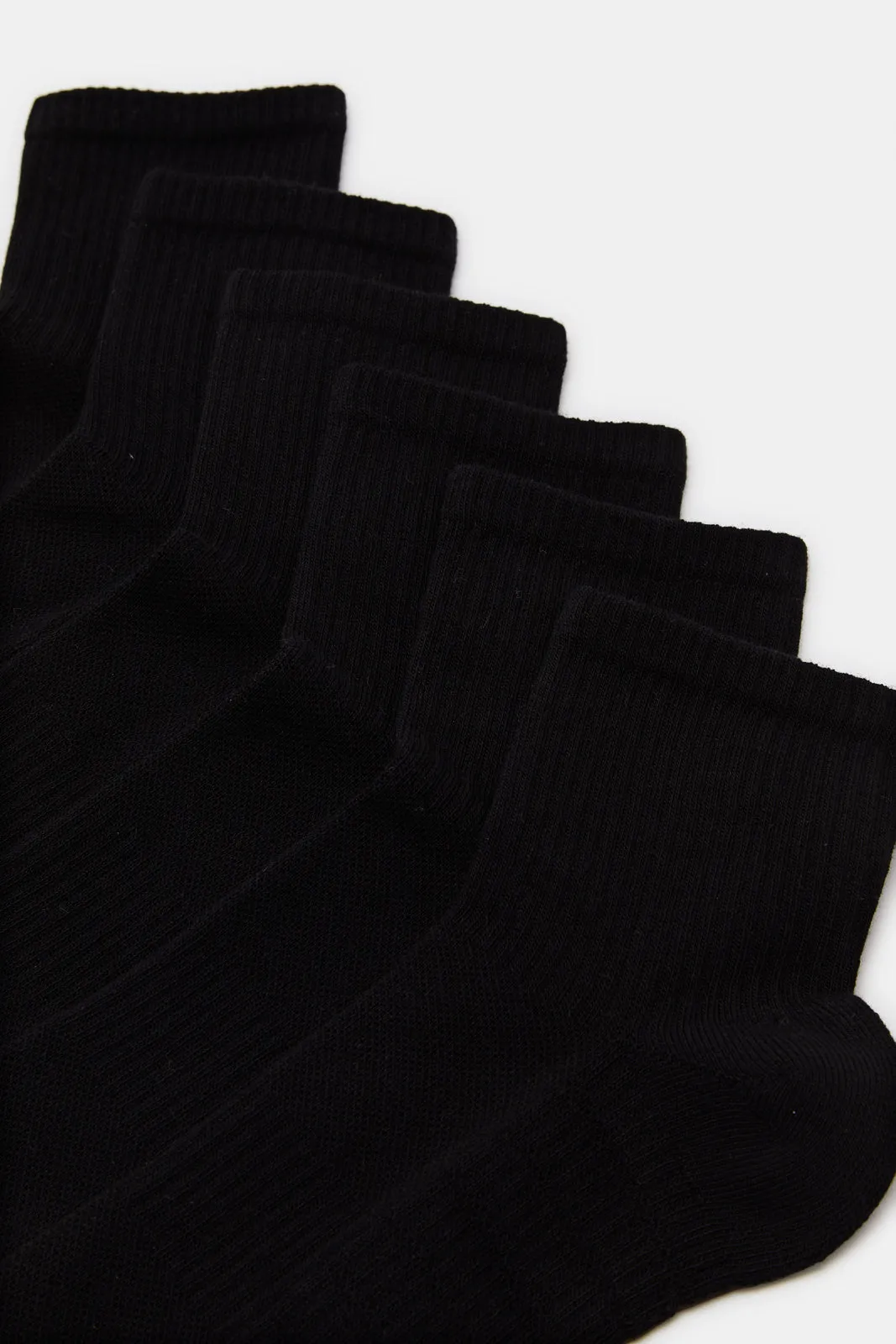 Men Black Plain Training Socks (3 Pairs)