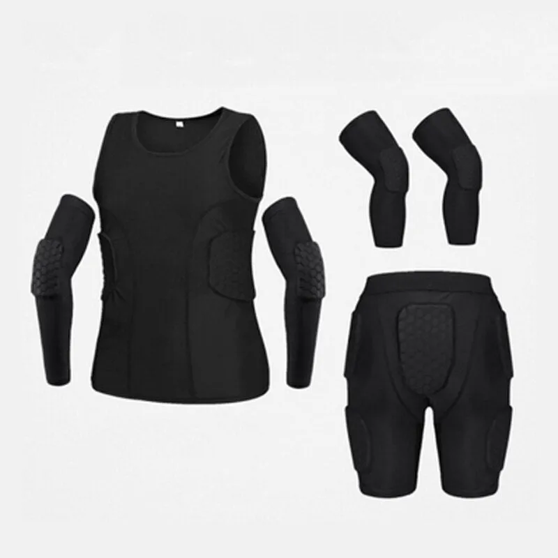 Men Sports Kneepad,  Elbow Shock Guard, Compression Padded Shorts, Shirt Vest Protective Chest & Rib Guards