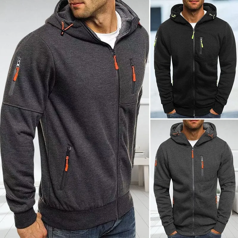 Mens Full-Zip Hooded Fleece Sweatshirt