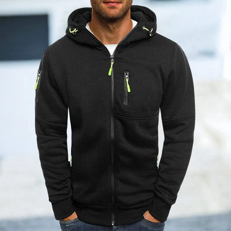 Mens Full-Zip Hooded Fleece Sweatshirt