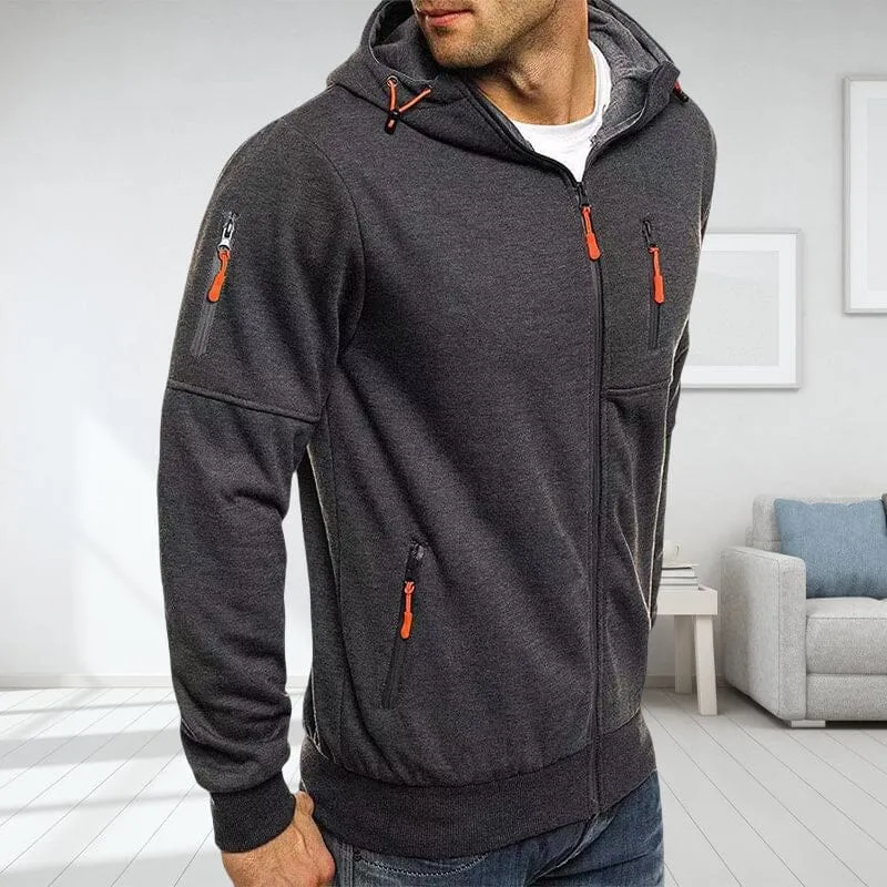 Mens Full-Zip Hooded Fleece Sweatshirt