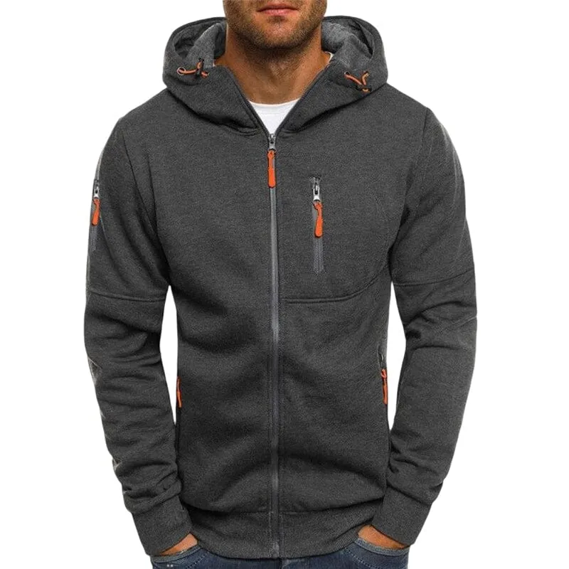 Mens Full-Zip Hooded Fleece Sweatshirt