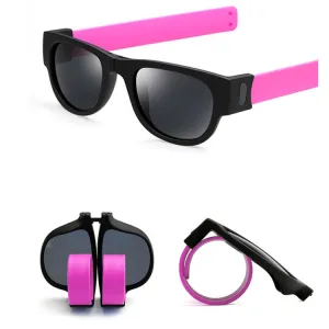 New Fashion Crimp Folding Mirror Pops Polarized Sunglasses Casual UV400 Protection Glasses for Men / Women(Pink)