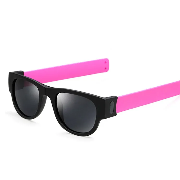 New Fashion Crimp Folding Mirror Pops Polarized Sunglasses Casual UV400 Protection Glasses for Men / Women(Pink)