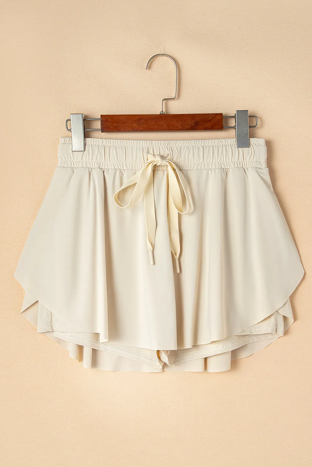 Online Beige Drawstring High Waist Lined Tennis Skorts