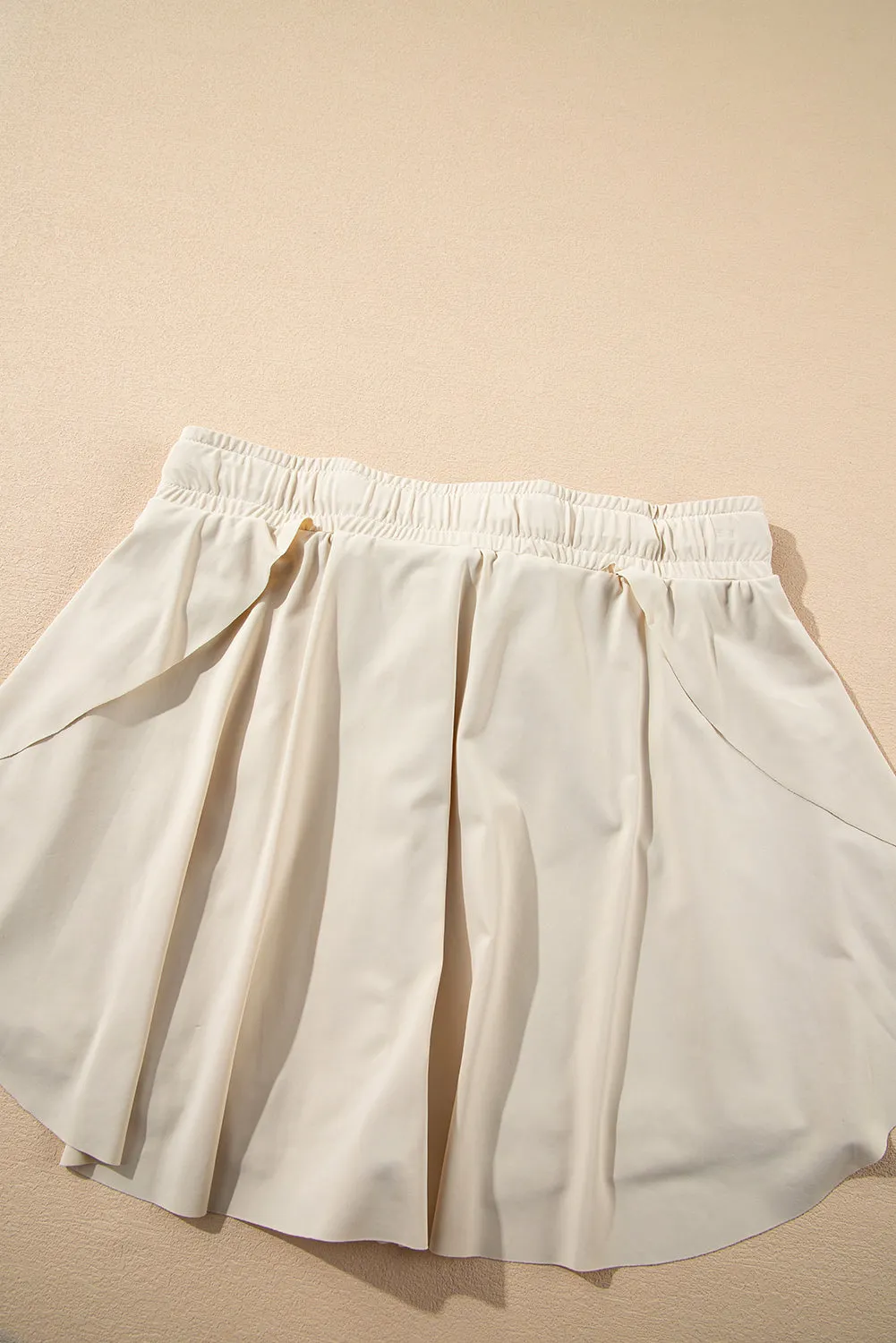 Online Beige Drawstring High Waist Lined Tennis Skorts