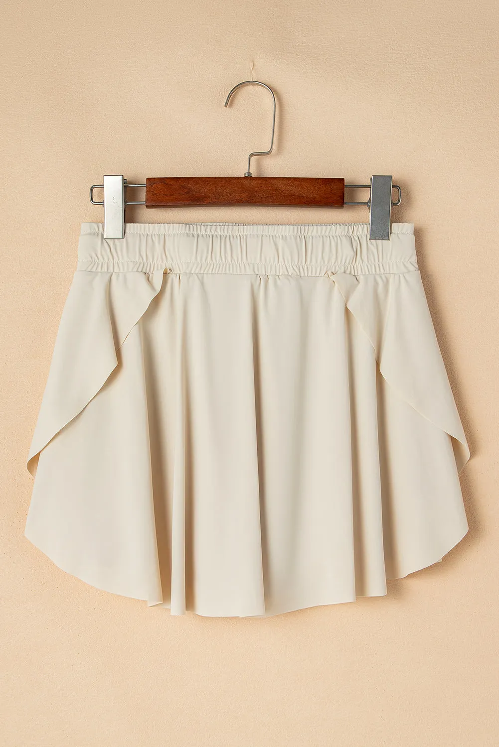 Online Beige Drawstring High Waist Lined Tennis Skorts