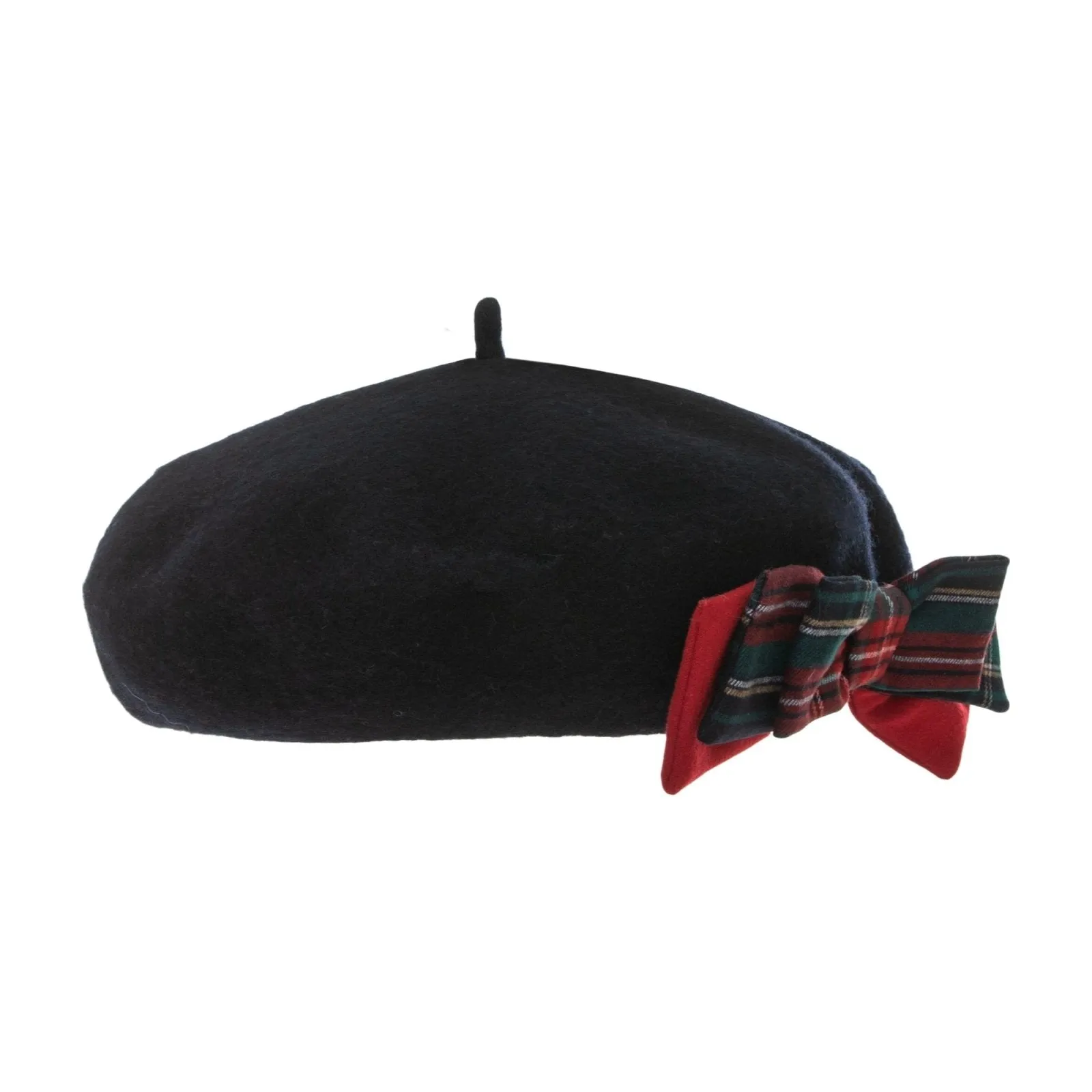 Patachou Girls Navy Blue Tartan Bow Beret Hat