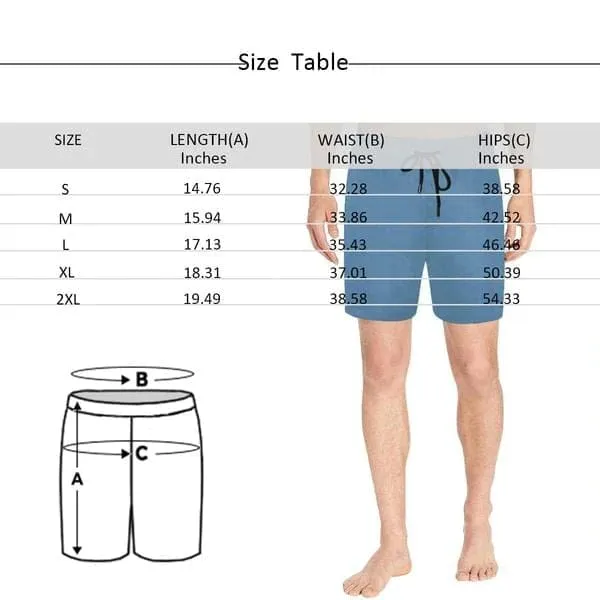 Personalized Face Swim Trunks Custom Swimming Trunks with Flag Men's Quick Dry Swim Shorts for Him