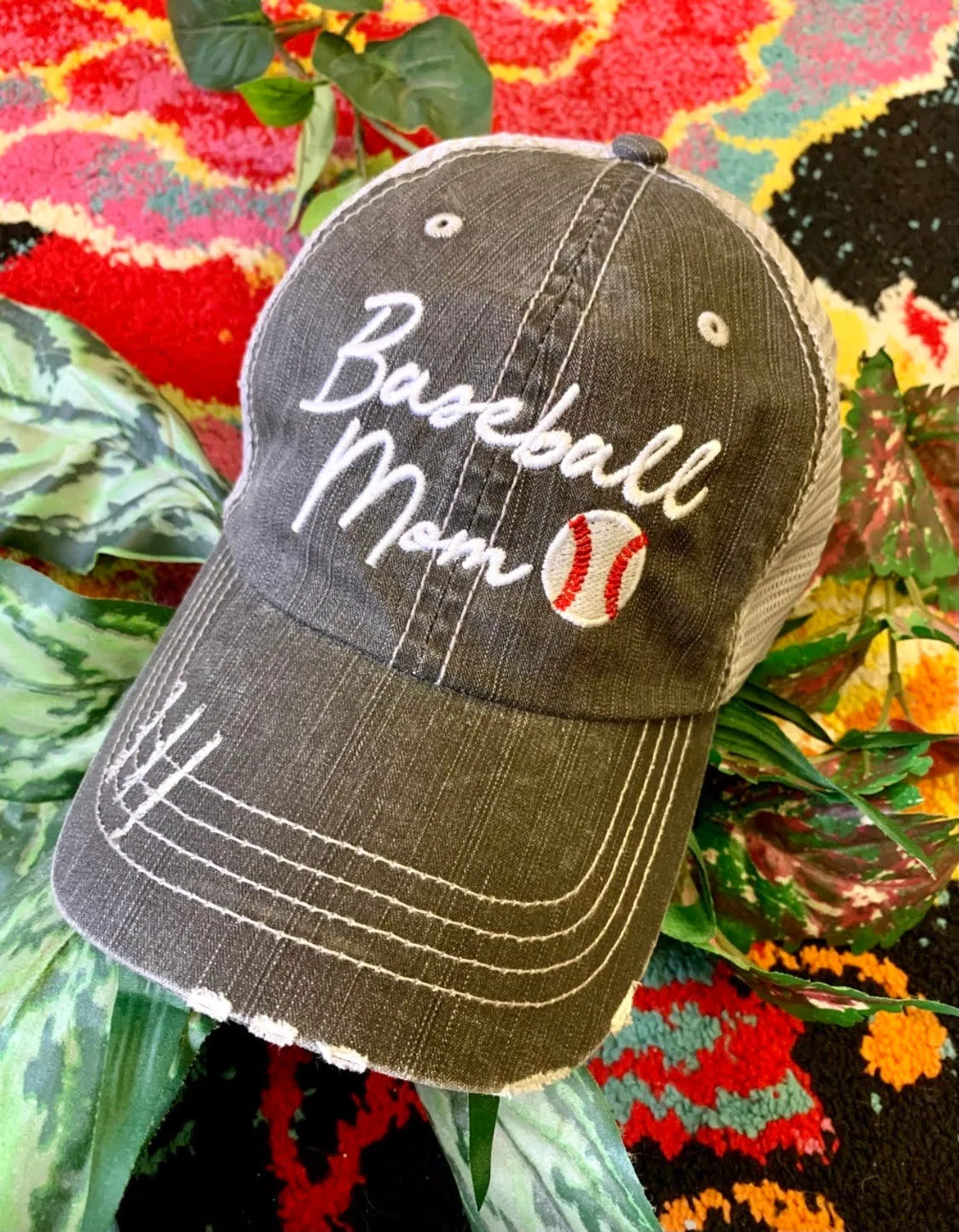 Personalized Mom hats Baseball mom Embroidered womens distressed trucker cap Sports