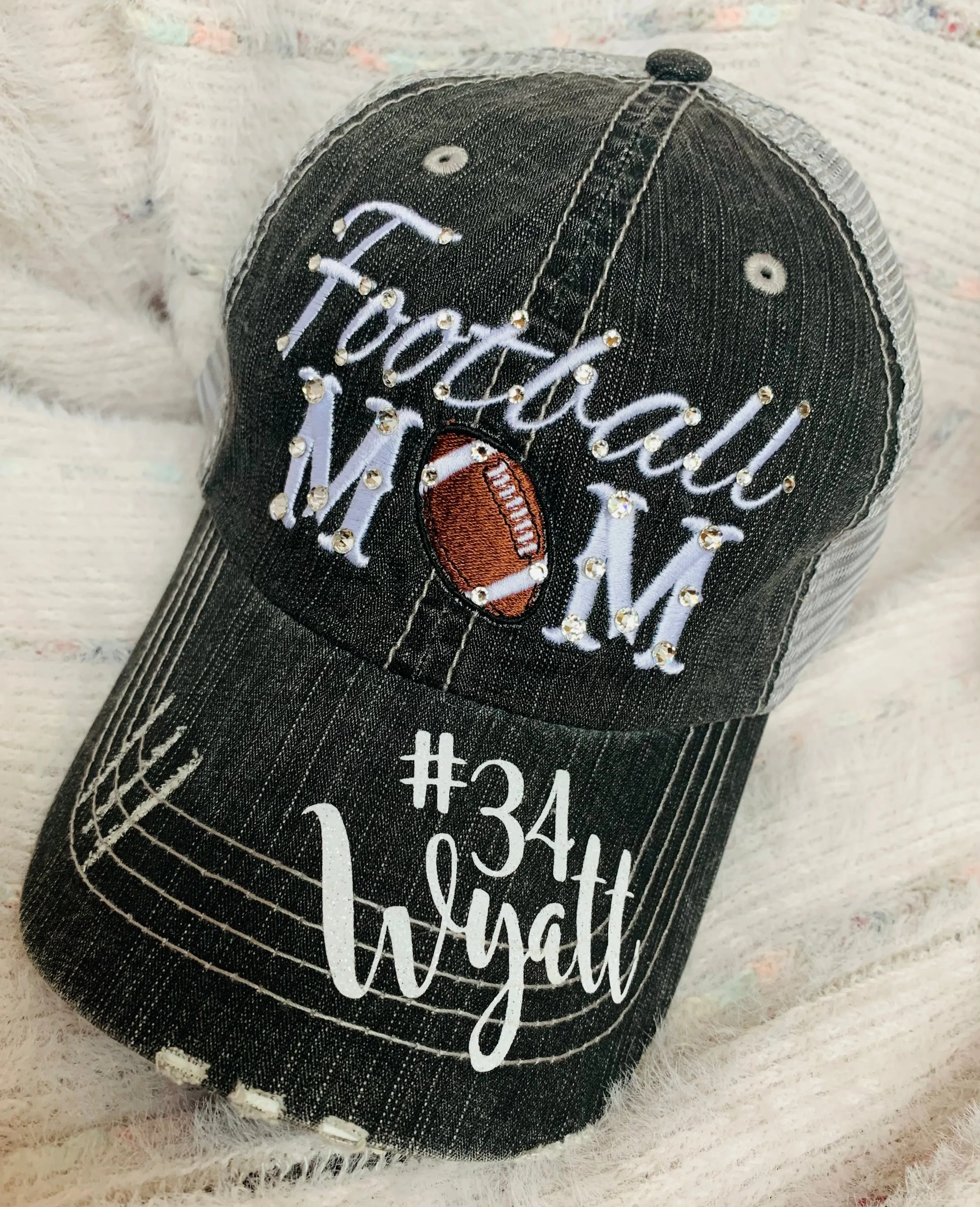 Personalized Mom hats Baseball mom Embroidered womens distressed trucker cap Sports