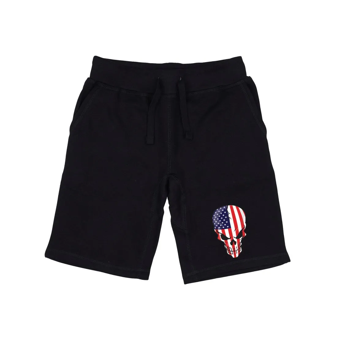 RAPDOM TS6 Fleece Gym Shorts Patriotic Skull USA Flag