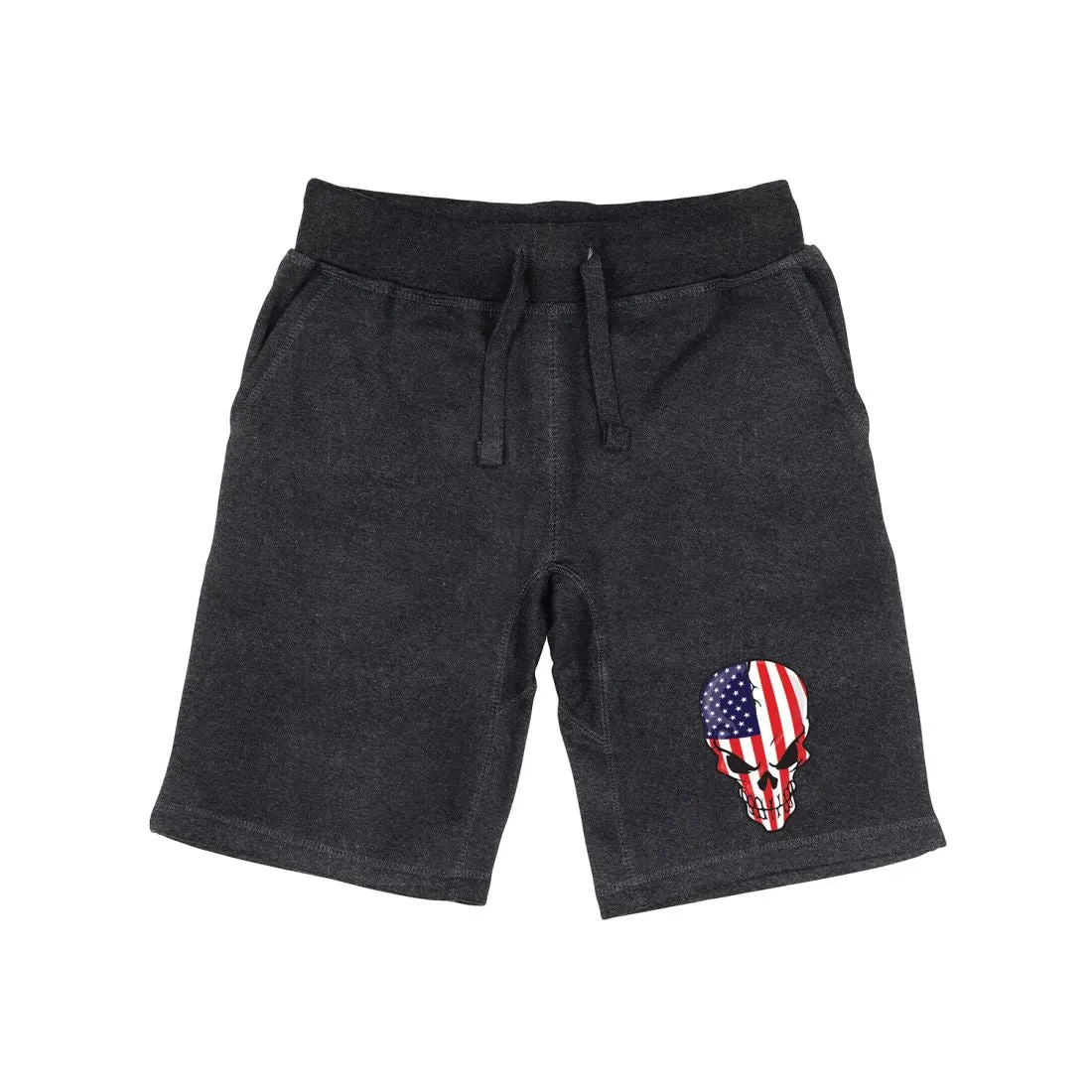 RAPDOM TS6 Fleece Gym Shorts Patriotic Skull USA Flag