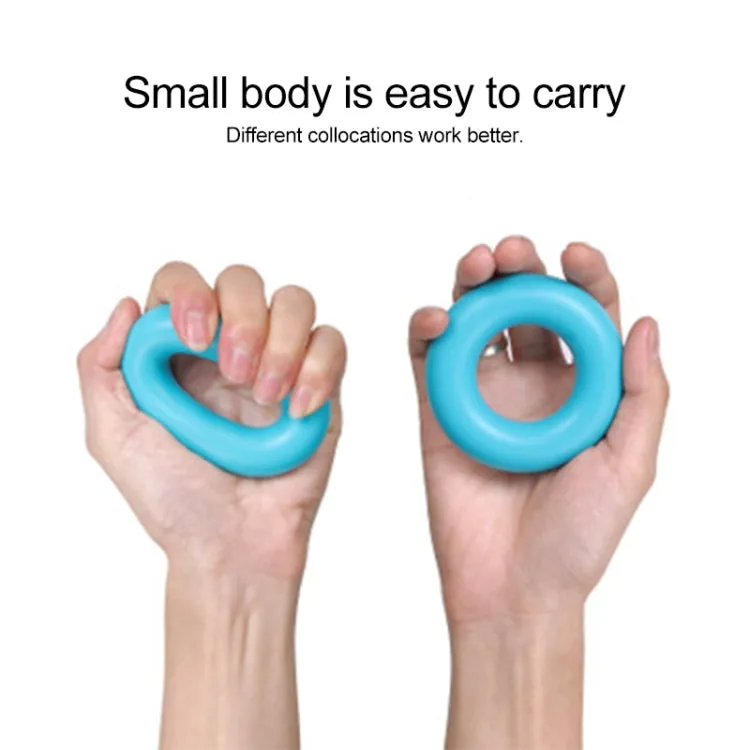 Silicone Grip Strength Finger Exercise Rehabilitation Silicone Ring(Green (30lb))