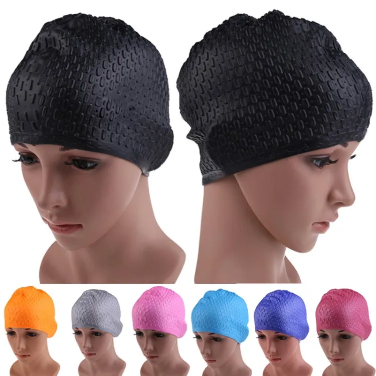 Silicone Waterproof Swimming Caps Protect Ears Long Hair Sports Swimming Cap for Adults