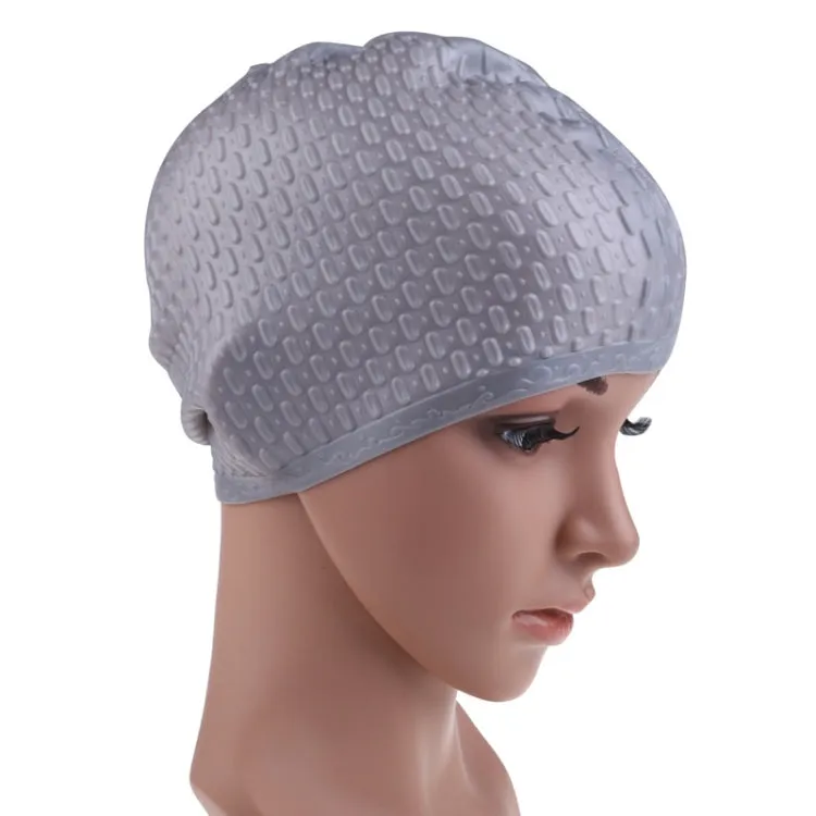 Silicone Waterproof Swimming Caps Protect Ears Long Hair Sports Swimming Cap for Adults