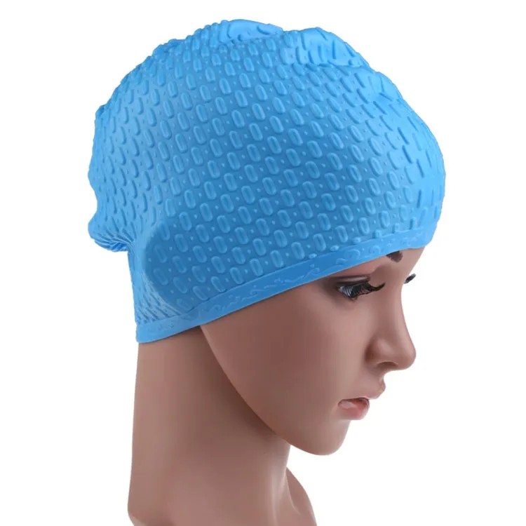 Silicone Waterproof Swimming Caps Protect Ears Long Hair Sports Swimming Cap for Adults