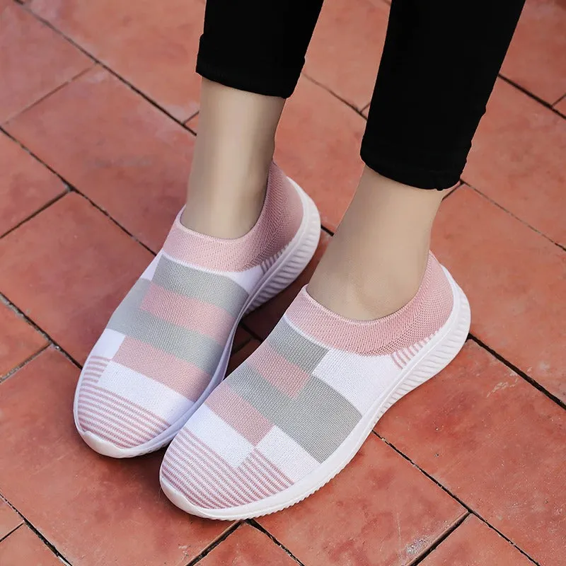 Slip-on Mesh Fabric Ergonomic Outdoor Sneakers for Women