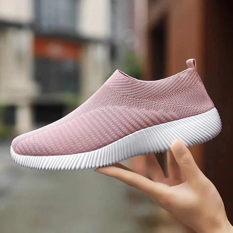 Slip-on Mesh Fabric Ergonomic Outdoor Sneakers for Women