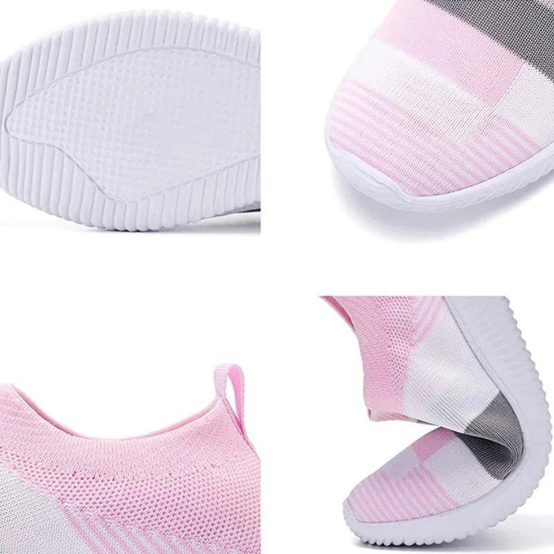 Slip-on Mesh Fabric Ergonomic Outdoor Sneakers for Women