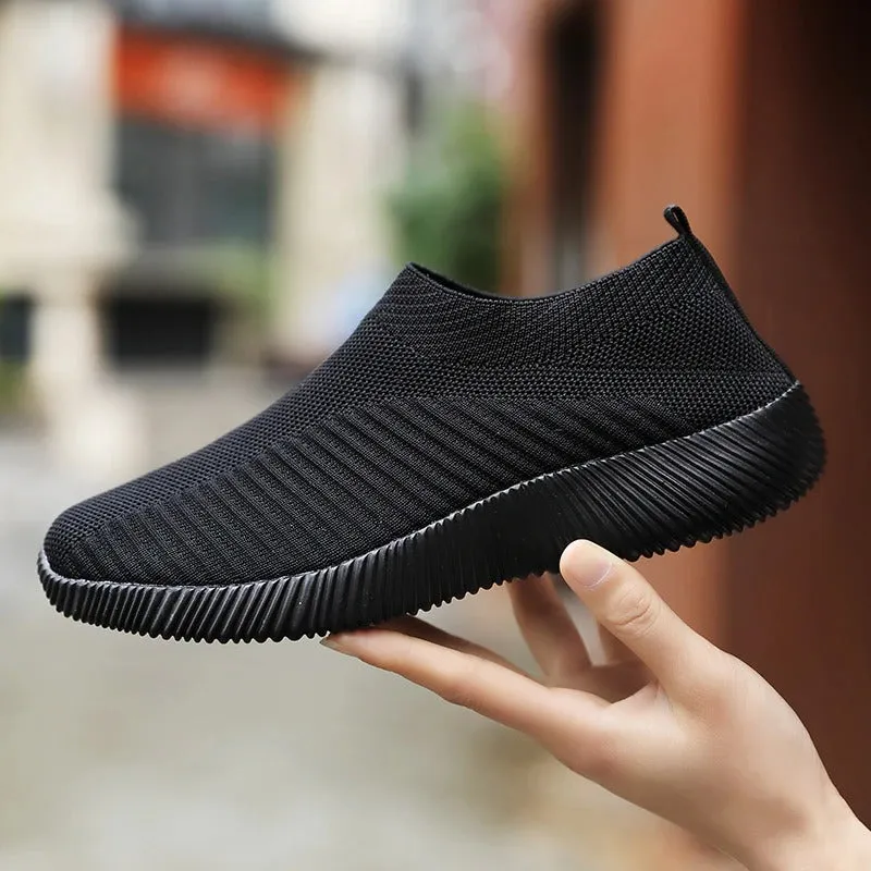 Slip-on Mesh Fabric Ergonomic Outdoor Sneakers for Women