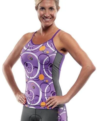 SLS3 Women's Fun Triathlon Race Top, Violet Spheres, 2XS