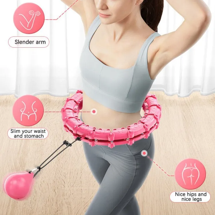 Smart Thin Waist Ring Women Will Not Fall Off Detachable Abdominal Ring Fitness Equipment, Size: 21 Knots(Coral Pink)