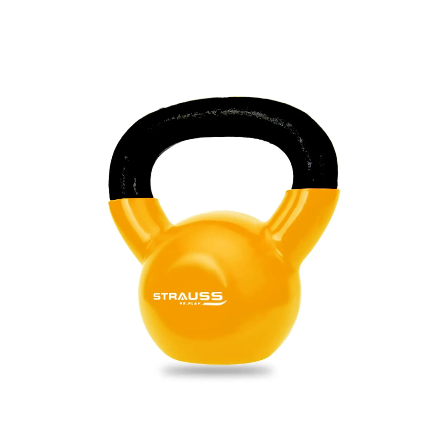 Strauss Premium Vinyl Kettlebell Weight for Men & Women | 10 Kg | Ideal for Home Workout, Yoga, Pilates, Gym Exercises | Non-Slip, Easy to Hold, Scratch Resistant (Yellow)