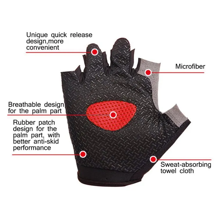 Summer Men Women Fitness Gloves Gym Weight Lifting Cycling Yoga Training Thin Breathable Antiskid Half Finger Gloves, Size:XL(Gray)