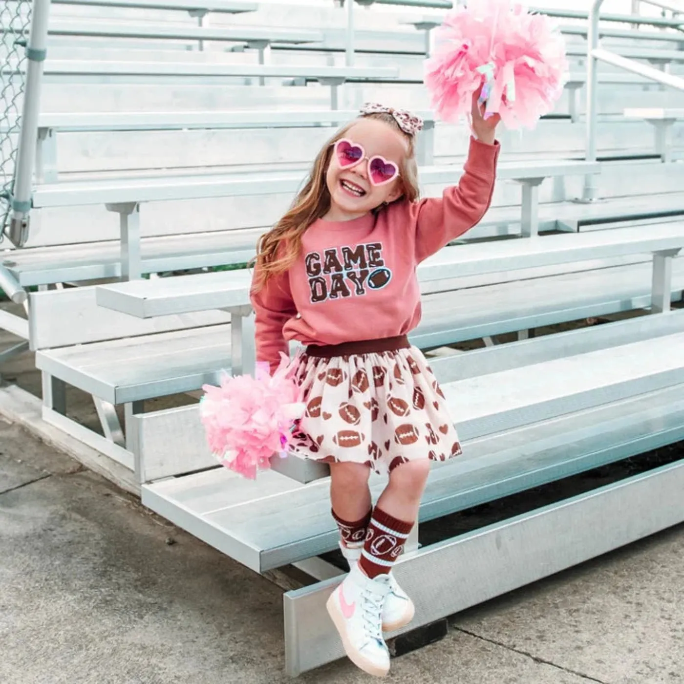 Sweet Wink Girls Dusty Rose GAME DAY Patch L/S Sweatshirt