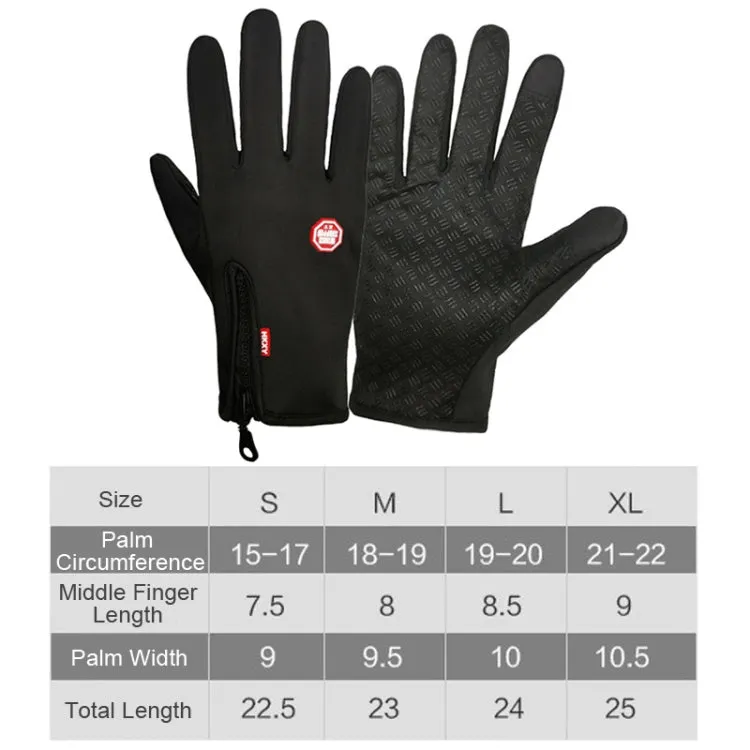 Winter Outdoor Riding Sports Waterproof Touch Screen Glove, Size: M(H043 Blue)