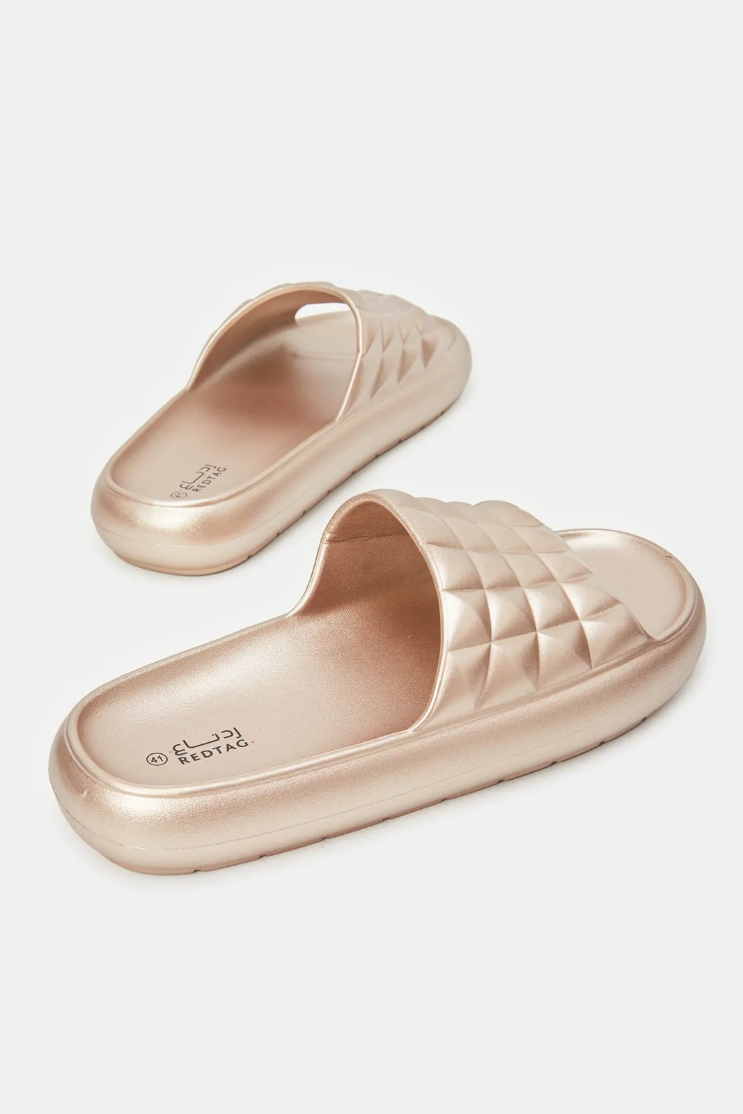 Women Gold Molded Slide