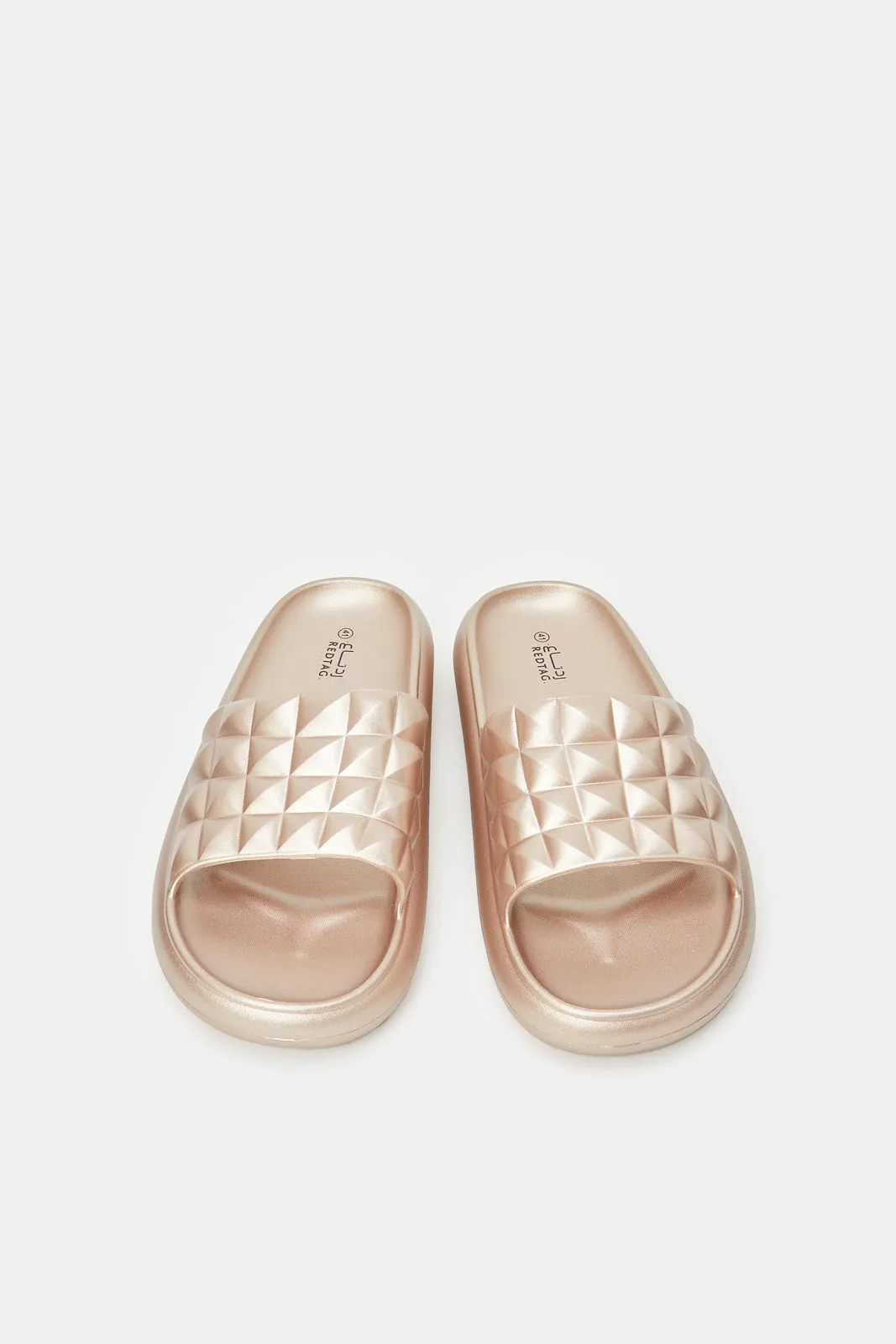 Women Gold Molded Slide