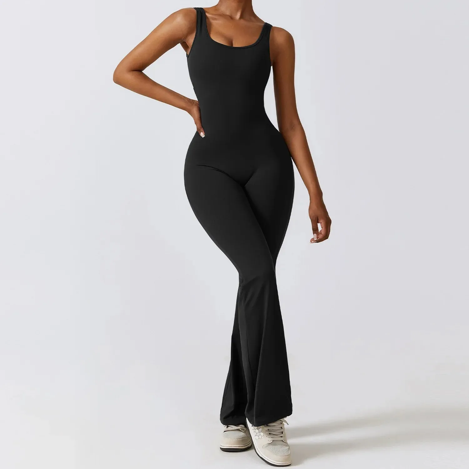 Women Jumpsuit Sports Sexy Peach Hip Lifting Scrunch Booty Gym Romper Running Open Back Fitness One Piece Yoga Suit