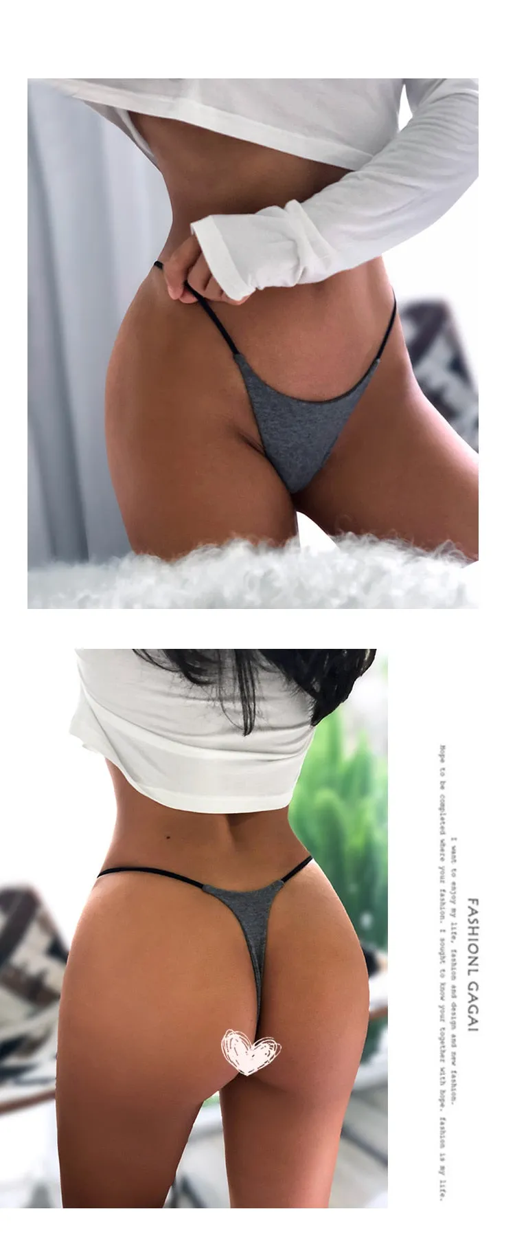 Women Panties T-back Thong Low Waist Bikini Underwear G-String Underpants Lingerie Sports Briefs