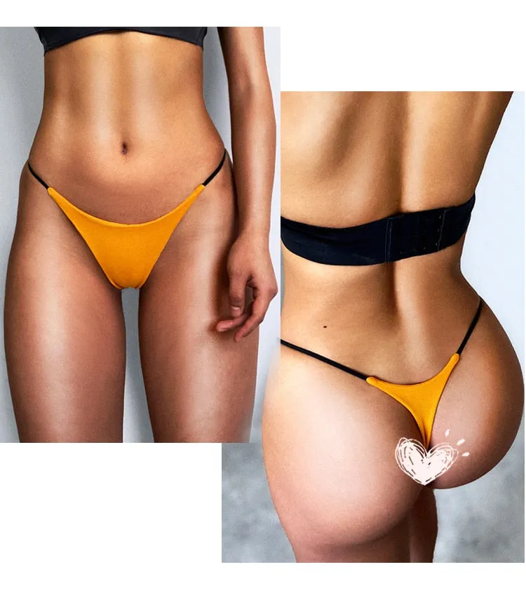 Women Panties T-back Thong Low Waist Bikini Underwear G-String Underpants Lingerie Sports Briefs