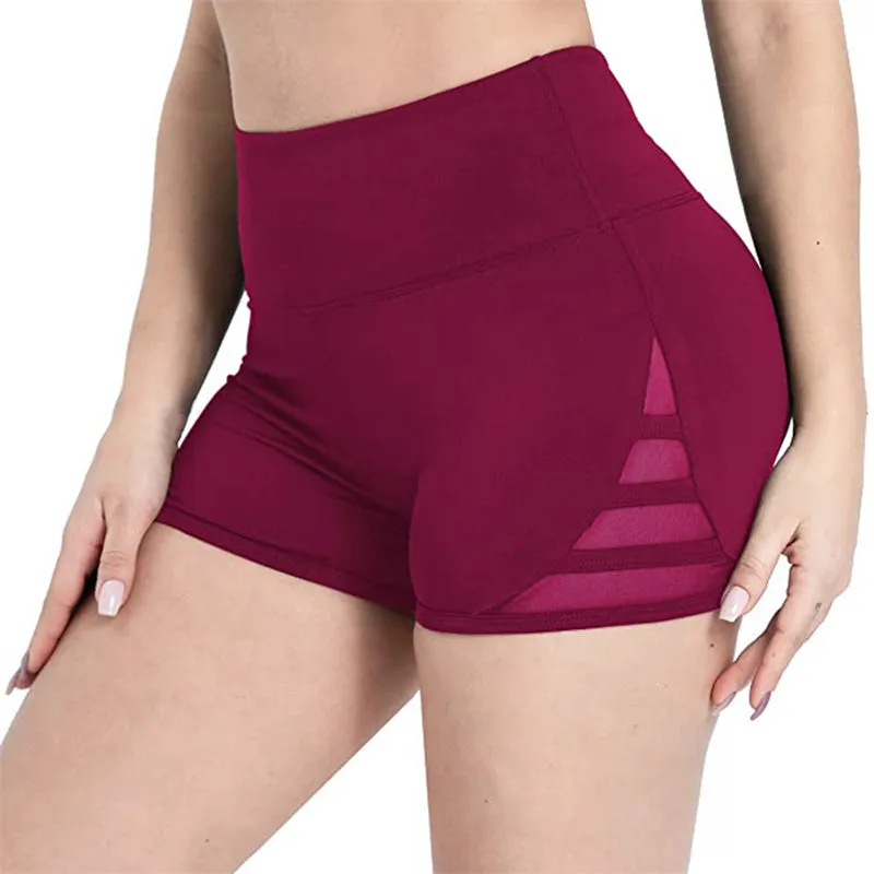 Women Sexy Skinny High-waist Hip Stretch Yoga Fitness Shorts