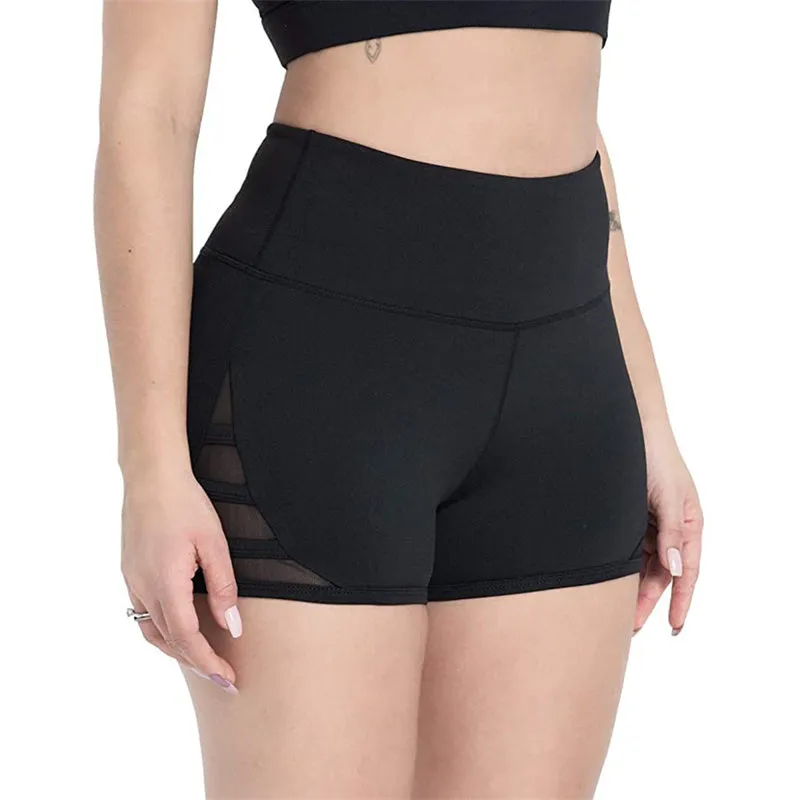 Women Sexy Skinny High-waist Hip Stretch Yoga Fitness Shorts