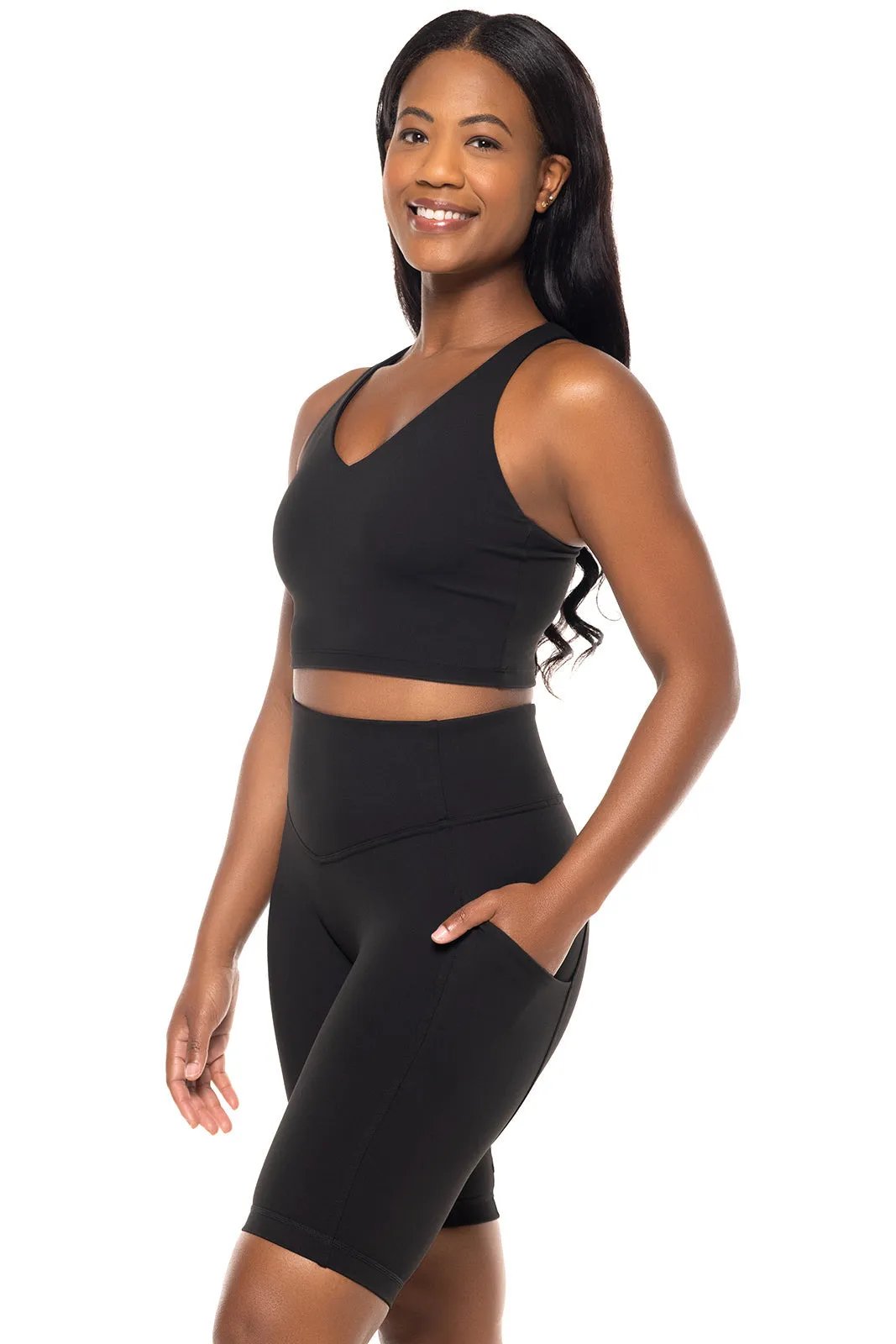 Women's Ananda Long Line Sports Bra  |  Black