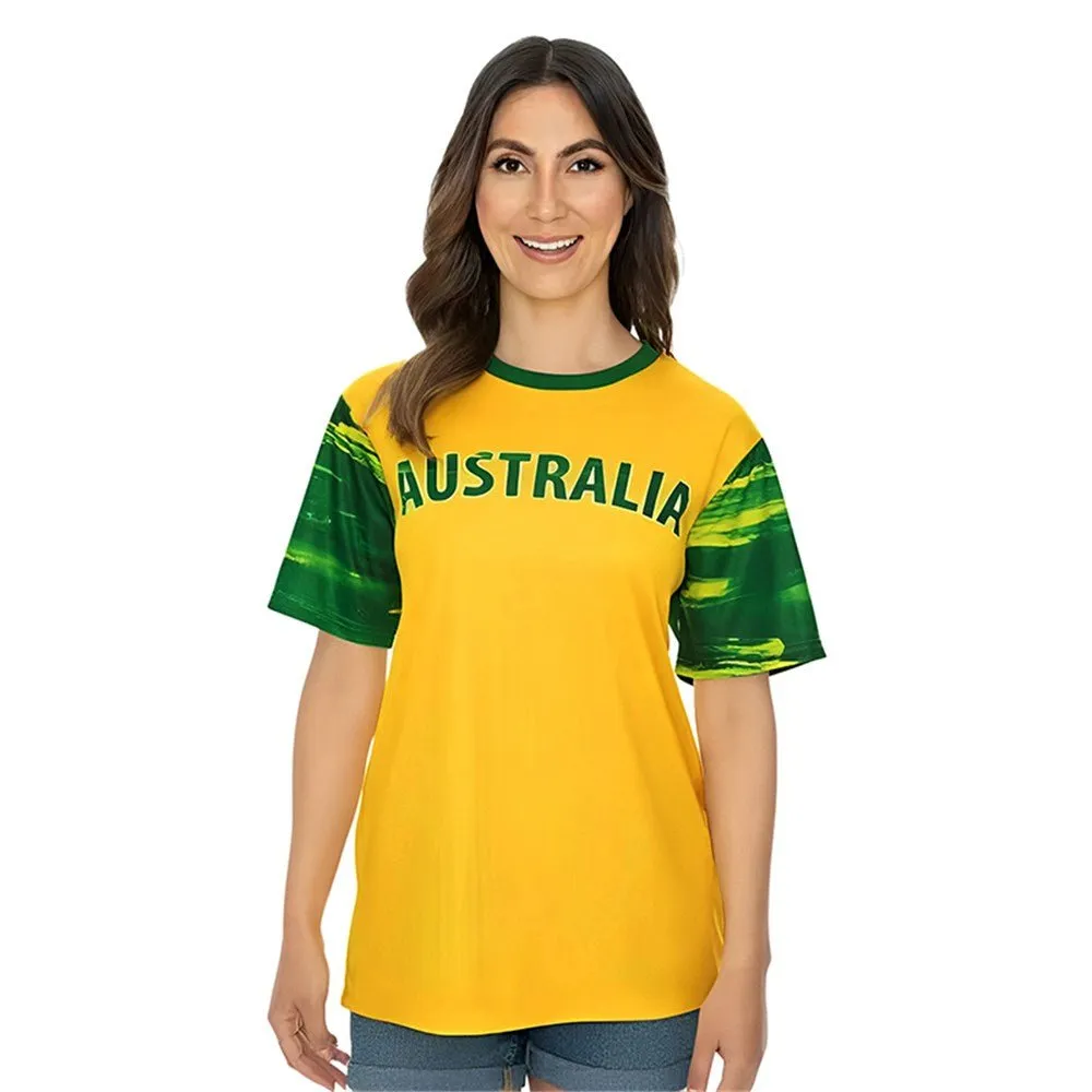 Women's Green & Yellow Aussie Team Supporter T-Shirt